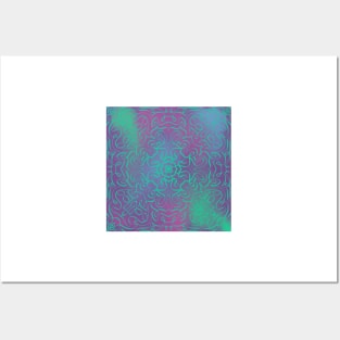 Mint Swirls on a Cotton Candy Background Posters and Art